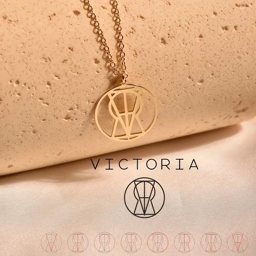 Collier monogramme personnalisé en acier poli