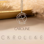Collier monogramme personnalisé, finition argent