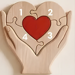 Puzzle familial en bois avec 4 prénoms
