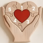 Puzzle familial en bois avec 5 prénoms