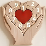 Puzzle familial en bois avec 9 prénoms