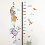 Toise murale, motif girafe jungle
