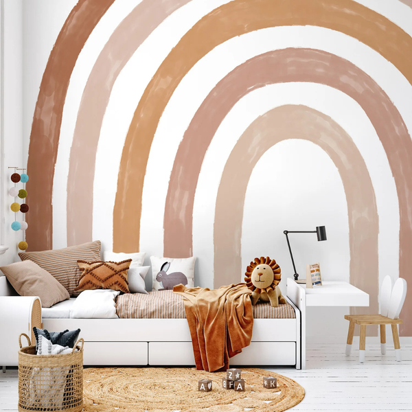 Sticker mural arc-en-ciel bohème dans une chambre