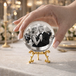 Boule de cristal personnalisée avec photo gravée