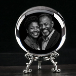 Boule de cristal personnalisée avec photo gravée