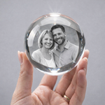 Boule de cristal personnalisée avec photo gravée