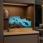 Lampe sous-marine allumée dans le noir