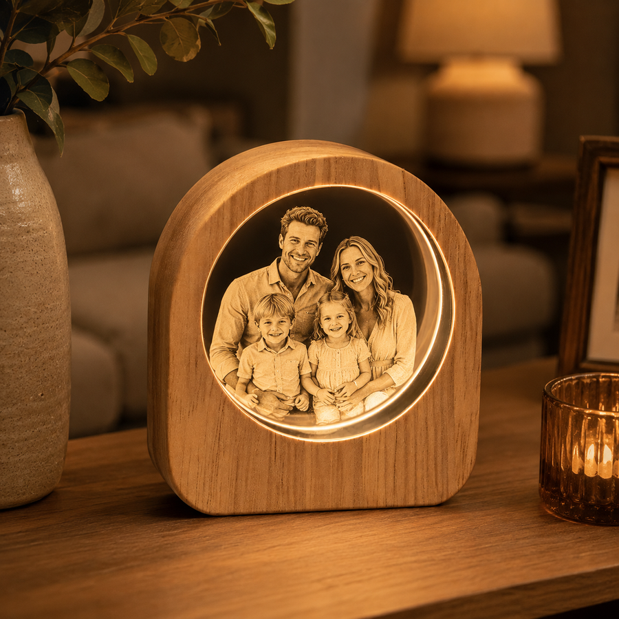 Lampe photo en cristal, modèle arche avec gravure laser