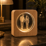 Lampe photo en cristal, modèle carré avec gravure laser