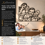 Portrait de famille en métal, toute la famille en une seule ligne