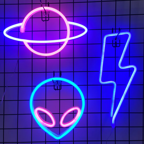 Applique néon LED, vue d'ensemble des motifs