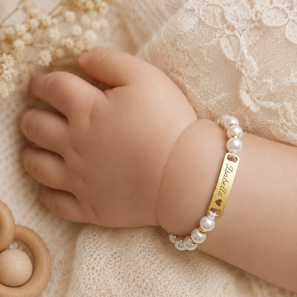 Bracelet prénom Perla en perles avec gravure