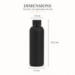 Dimensions de la gourde personnalisée en inox