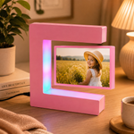 Cadre photo lévitant à LED, coloris rose