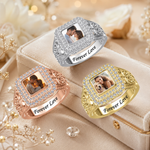 Bague photo personnalisée avec zirconia