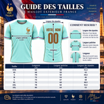 Guide des tailles du maillot de supporter français, du XXS au 3XL