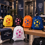 Sacs de gym personnalisés motif ballon de football avec prénom