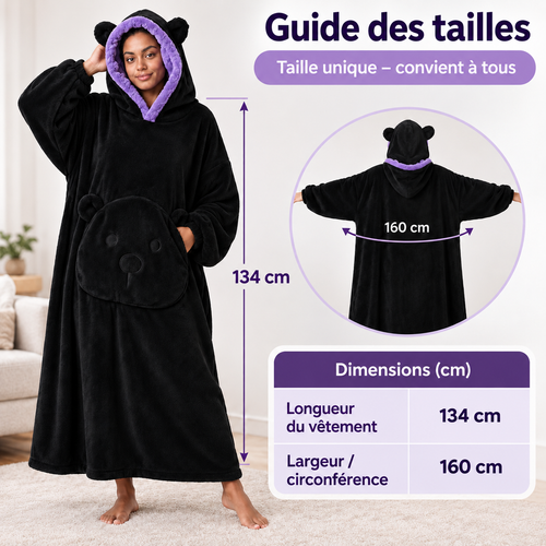 Guide des tailles de la combinaison d'intérieur en polaire