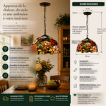 Suspension Tiffany Fleur, dimensions et installation