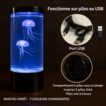 Veilleuse méduses, alimentation sur piles ou USB