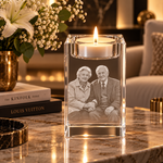 Bloc de cristal transparent avec photo gravée au laser