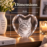 Dimensions du cœur en cristal photo, 8 cm