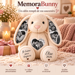 Lapin en peluche personnalisé avec vos photos et prénoms