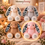 Lapin en peluche personnalisé, coloris rose, sans photo sur le ventre