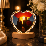 Photo sur cristal en forme de cœur 82 x 93 mm