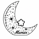 Lampe lune avec 1 prénom