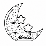 Lampe lune avec 2 prénoms