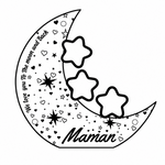 Lampe lune avec 3 prénoms