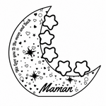 Lampe lune avec 5 prénoms