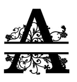 Monogramme en métal personnalisé – lettre A avec motif floral