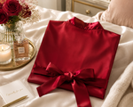 Peignoir en satin personnalisé, coloris bordeaux
