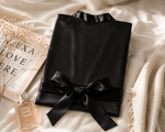 Peignoir en satin personnalisé, coloris noir