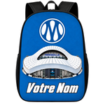 Sac à dos Olympique de Marseille (OM) personnalisé avec prénom – logo et stade imprimés sur le devant