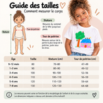 Guide des tailles du T-shirt enfant, comment mesurer