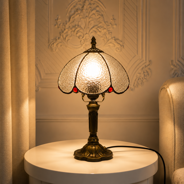 Lampe de table Tiffany Clearbrook avec verre texturé
