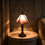 Lampe de table Tiffany Tulipe en rose