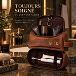 Trousse de toilette en simili cuir, rangement organisé