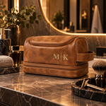 Trousse de toilette personnalisée, coloris brun clair