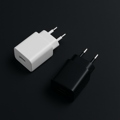 Adaptateur secteur USB 5V/1A pour lampes LED – Prise EU (Noir/Blanc)