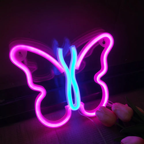 Applique néon LED, motif Papillon