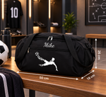 Détail du prénom imprimé sur le sac de sport